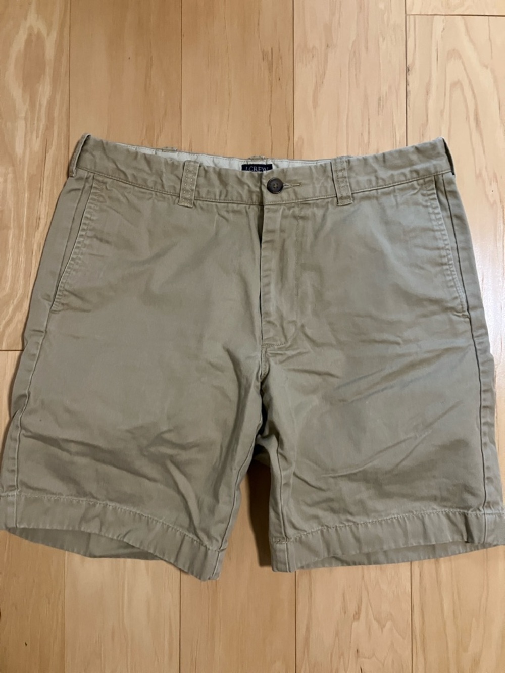 J. Crew Men's Tan Flat-Front Chino Shorts